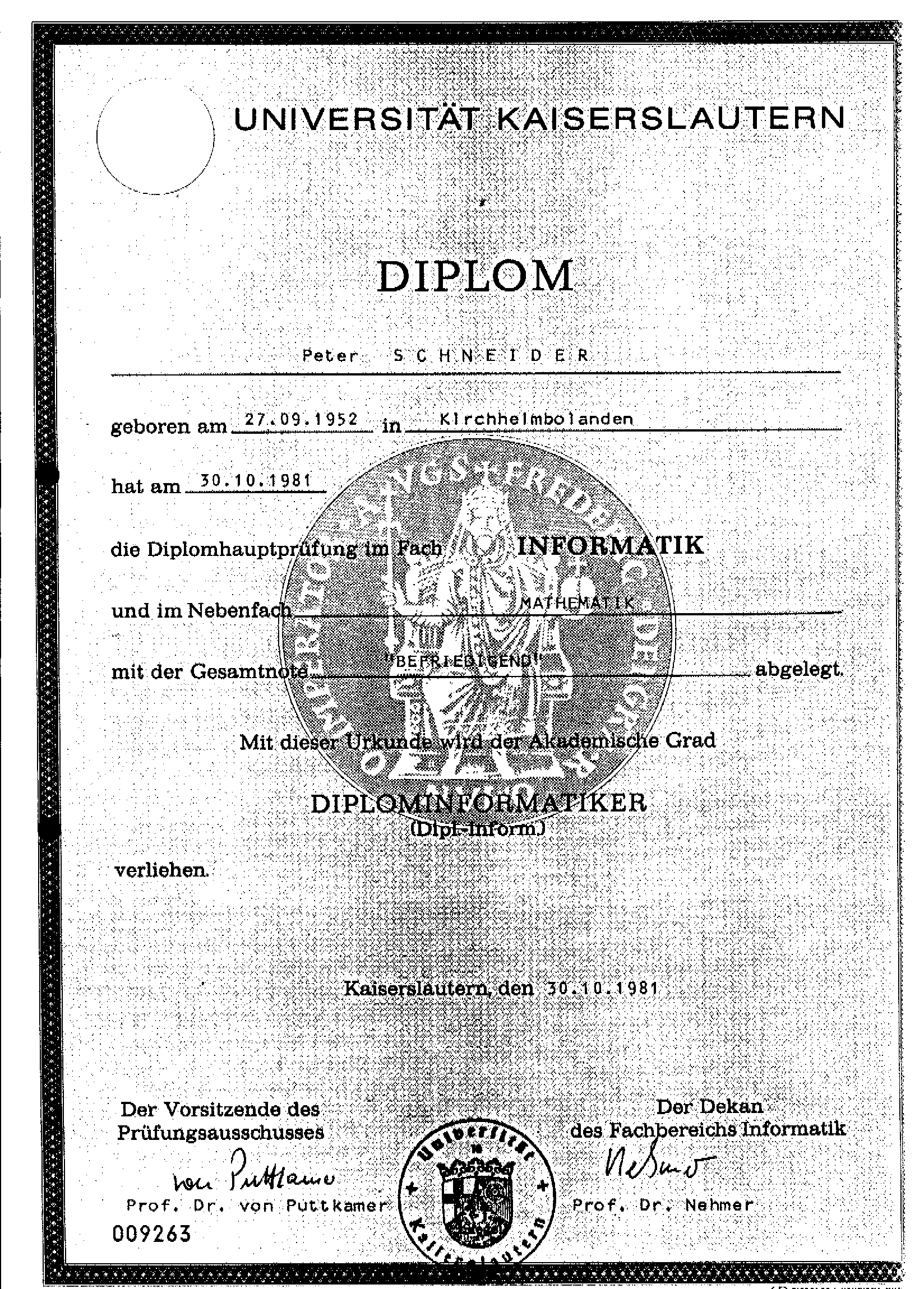 Diplom 1. Seite